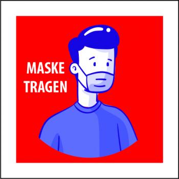 Corona Schilder Maske tragen